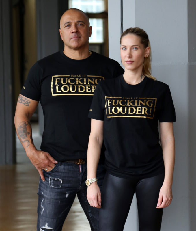 T-shirt MAKE IT LOUDER Metallic Gold