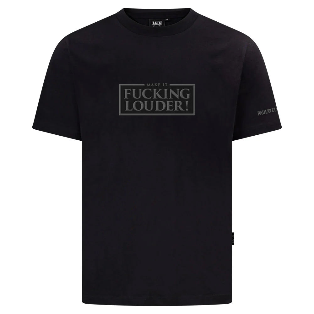 T-Shirt Schwarz MAKE IT LOUDER Schwarz auf Schwarz