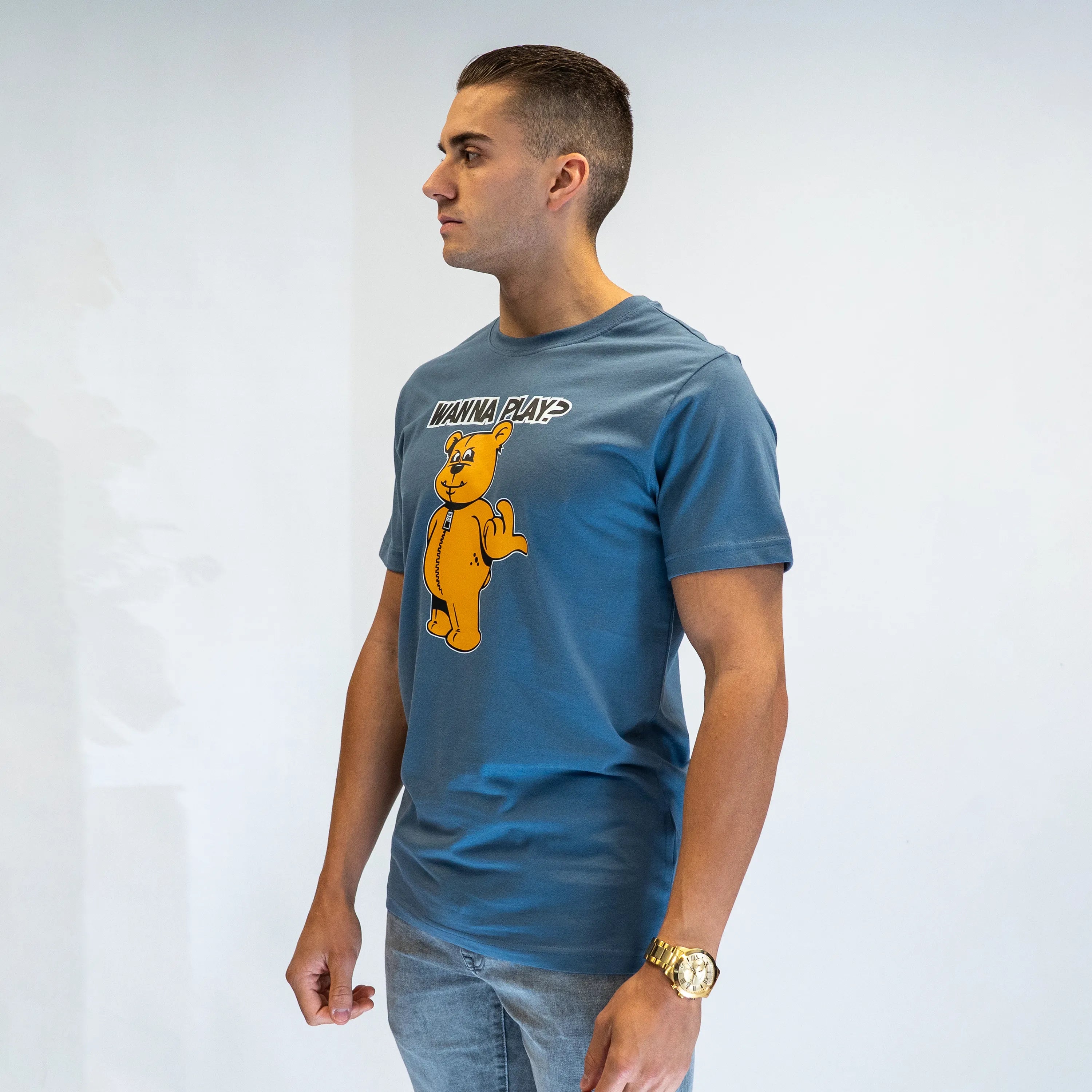 T-Shirt Blau WANNA PLAY - Original