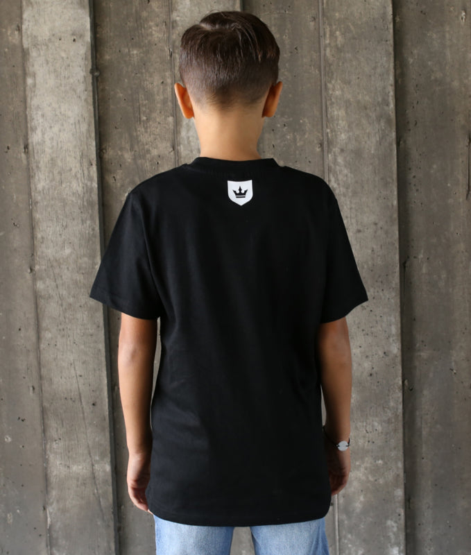 Kids T-shirt Black WANNA PLAY Round Logo